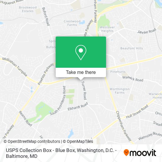 USPS Collection Box - Blue Box map