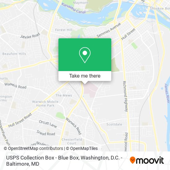 USPS Collection Box - Blue Box map