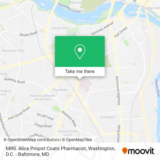 MRS. Alice Propst Coats Pharmacist map