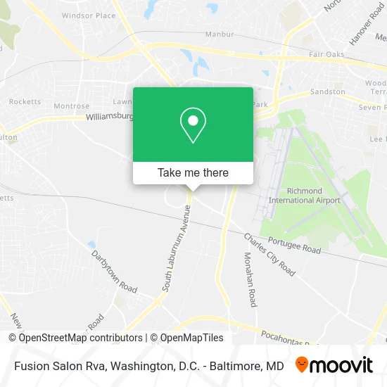 Fusion Salon Rva map