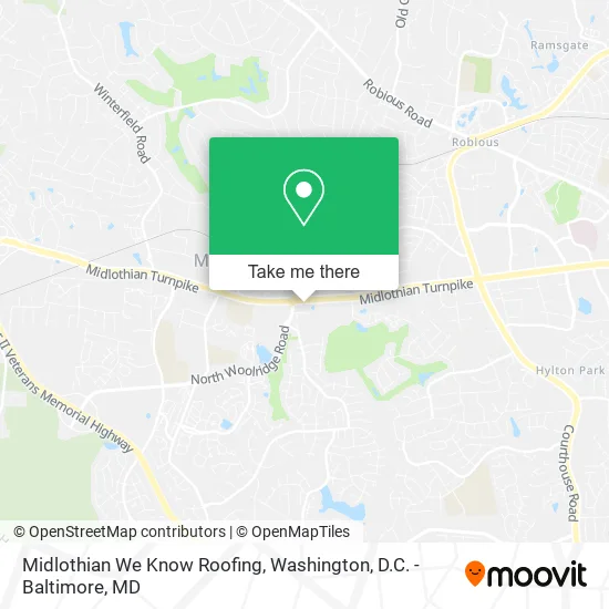 Midlothian We Know Roofing map