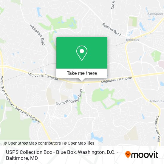 USPS Collection Box - Blue Box map
