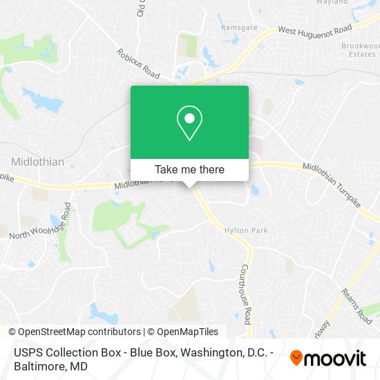 USPS Collection Box - Blue Box map