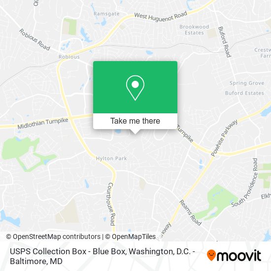 USPS Collection Box - Blue Box map