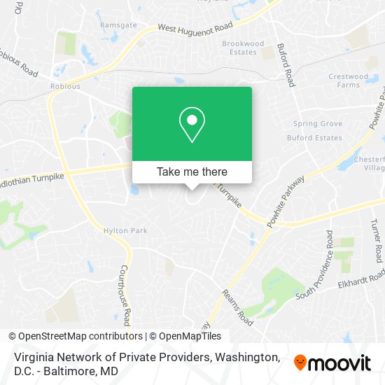 Mapa de Virginia Network of Private Providers