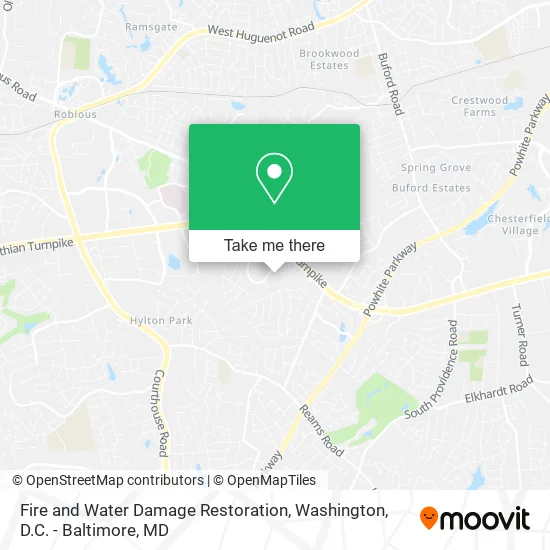 Fire and Water Damage Restoration map