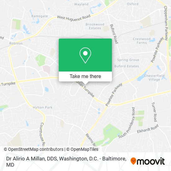 Dr Alirio A Millan, DDS map