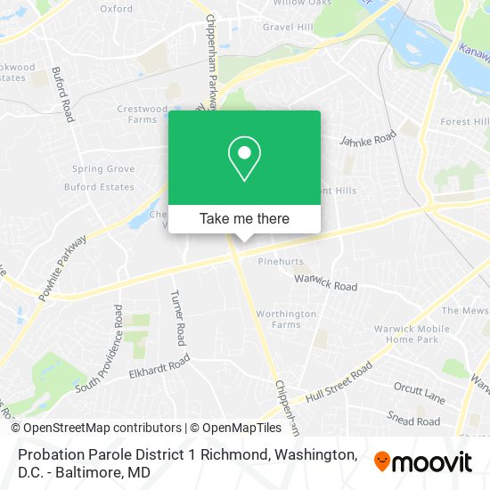 Probation Parole District 1 Richmond map