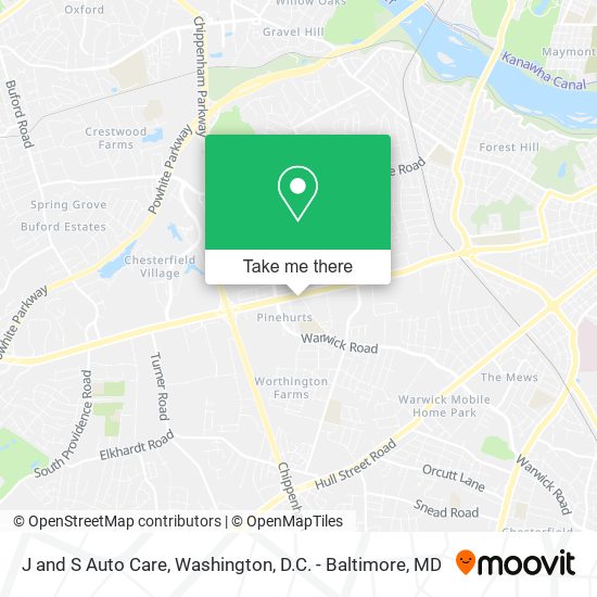 J and S Auto Care map