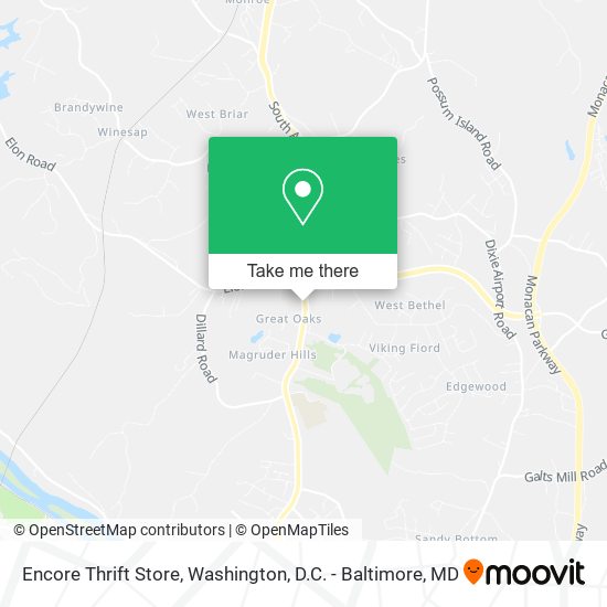 Encore Thrift Store map