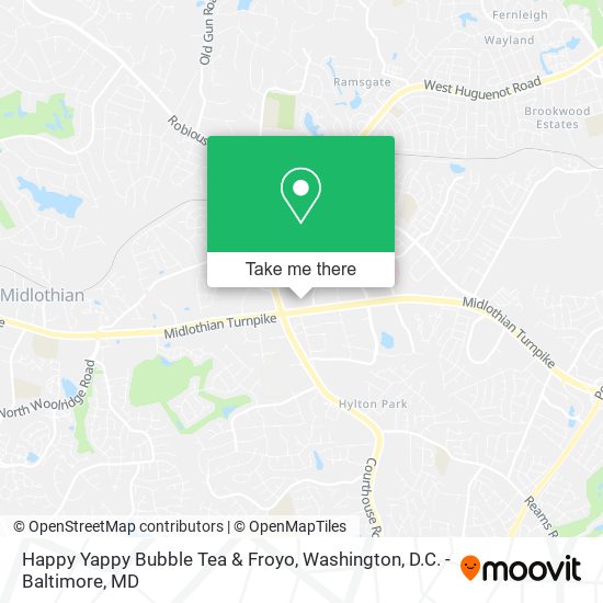 Mapa de Happy Yappy Bubble Tea & Froyo