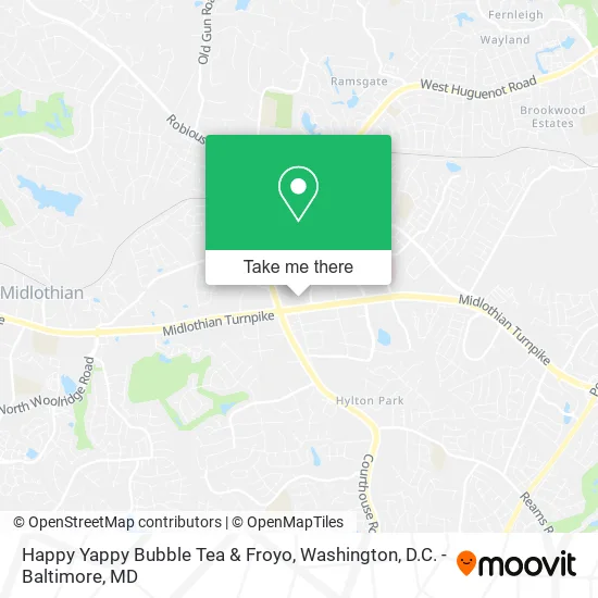 Mapa de Happy Yappy Bubble Tea & Froyo