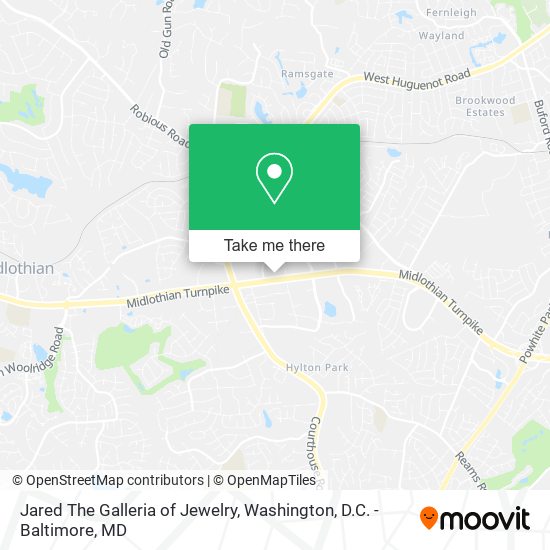 Jared The Galleria of Jewelry map