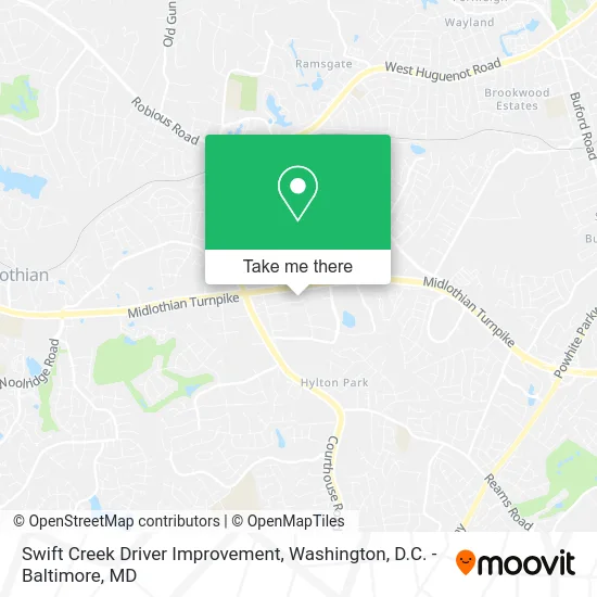 Swift Creek Driver Improvement map