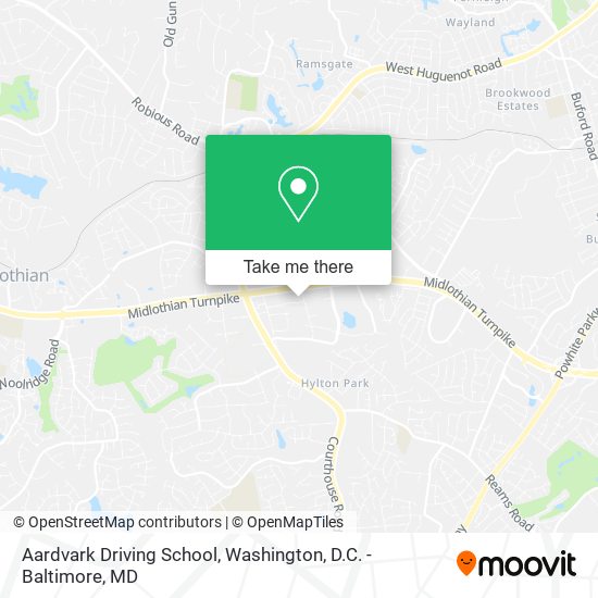 Aardvark Driving School map