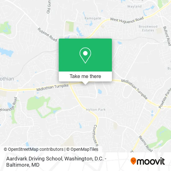 Aardvark Driving School map