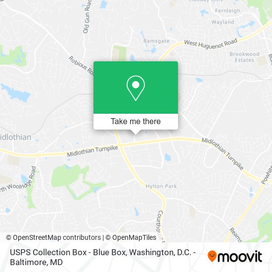 Mapa de USPS Collection Box - Blue Box
