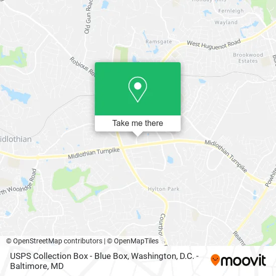 USPS Collection Box - Blue Box map