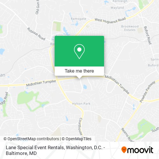 Lane Special Event Rentals map