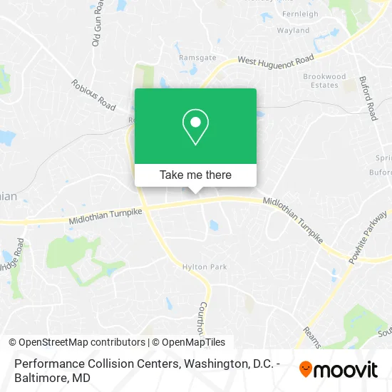 Performance Collision Centers map
