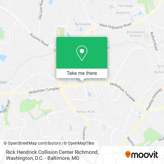 Rick Hendrick Collision Center Richmond map
