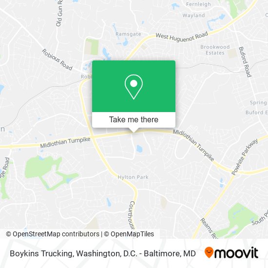 Boykins Trucking map