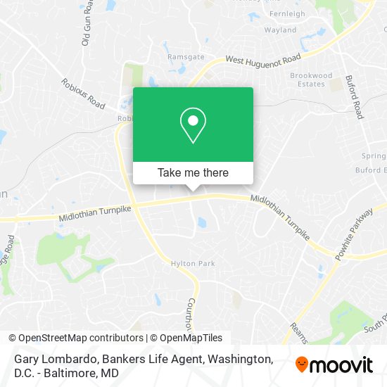 Mapa de Gary Lombardo, Bankers Life Agent