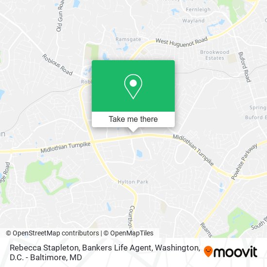 Mapa de Rebecca Stapleton, Bankers Life Agent