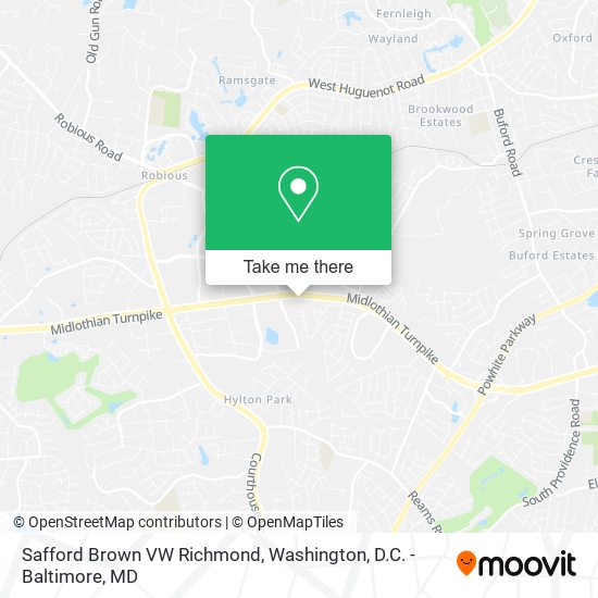 Mapa de Safford Brown VW Richmond