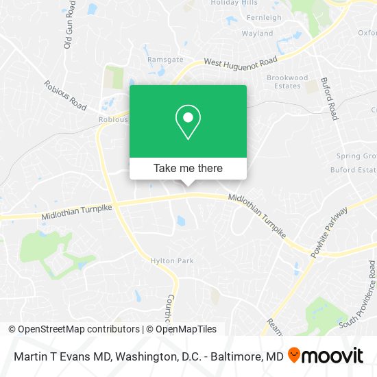 Martin T Evans MD map