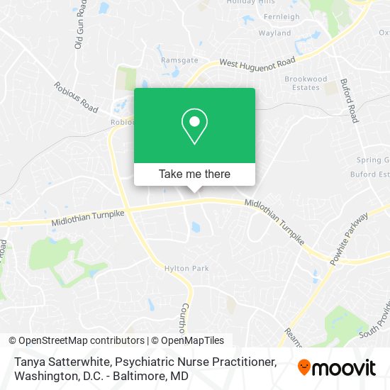 Tanya Satterwhite, Psychiatric Nurse Practitioner map