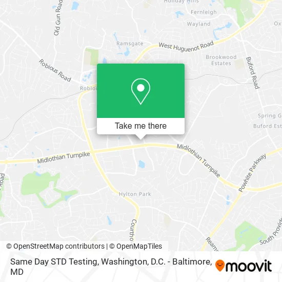 Same Day STD Testing map