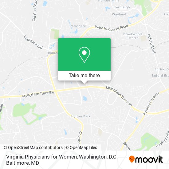 Virginia Physicians for Women map