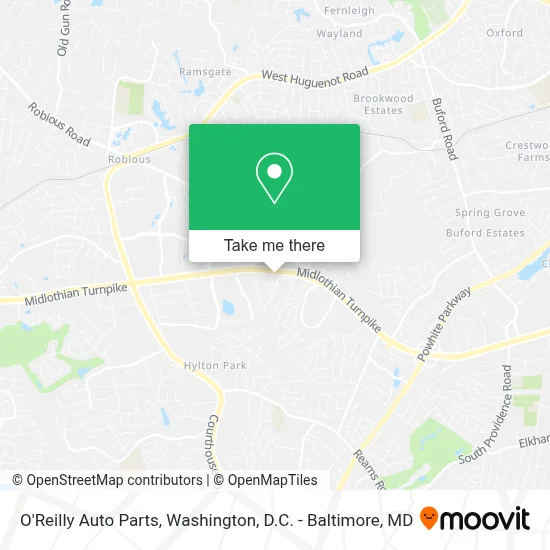 O'Reilly Auto Parts map