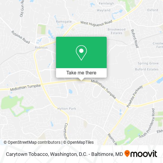 Mapa de Carytown Tobacco