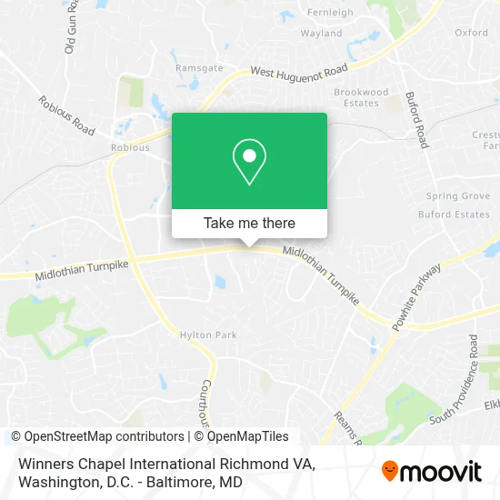 Winners Chapel International Richmond VA map