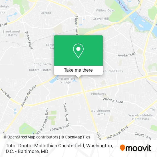 Mapa de Tutor Doctor Midlothian Chesterfield