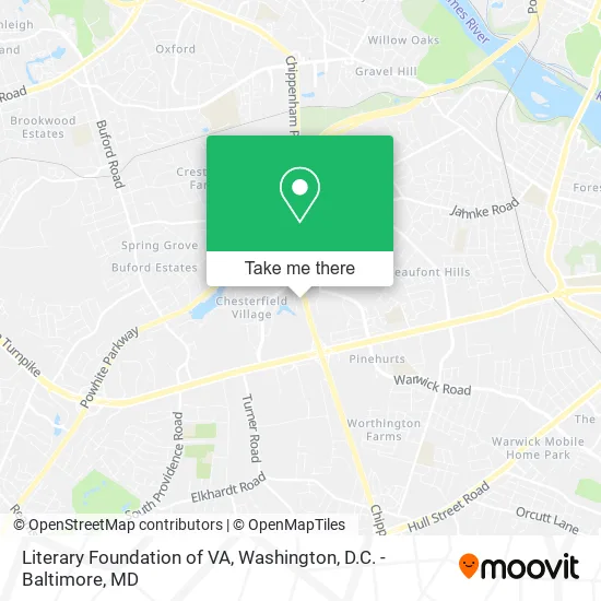 Mapa de Literary Foundation of VA