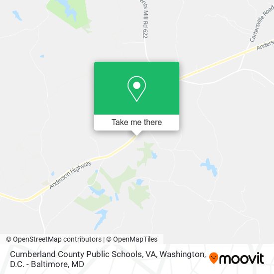 Cumberland County Public Schools, VA map