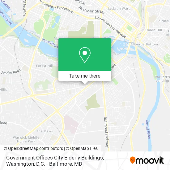 Mapa de Government Offices City Elderly Buildings