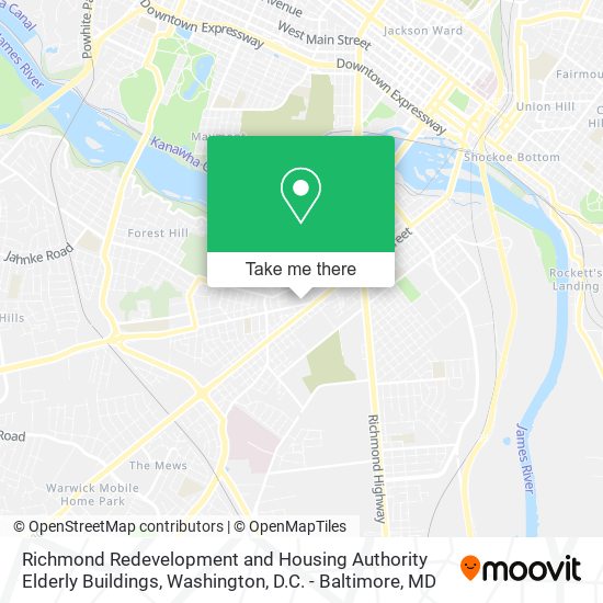 Richmond Redevelopment and Housing Authority Elderly Buildings map