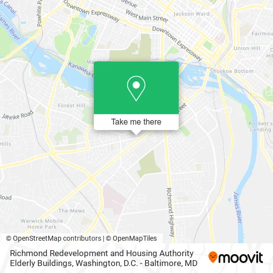 Richmond Redevelopment and Housing Authority Elderly Buildings map