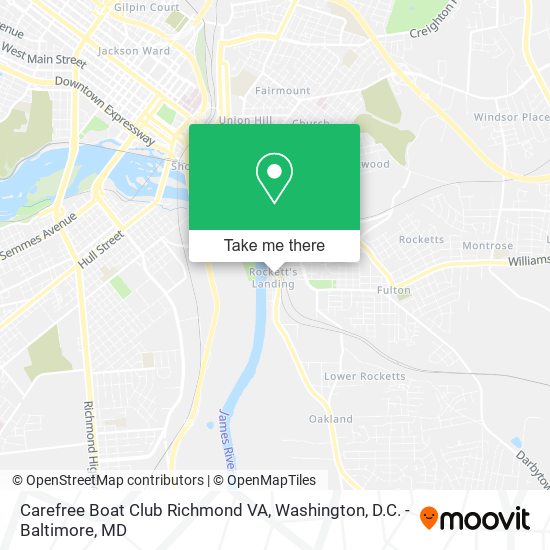 Carefree Boat Club Richmond VA map