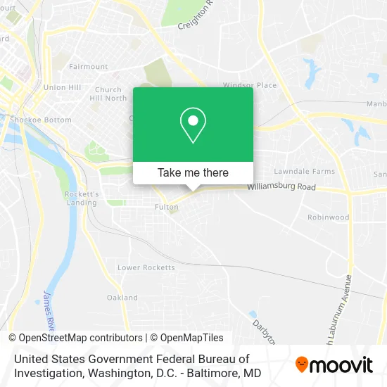 United States Government Federal Bureau of Investigation map