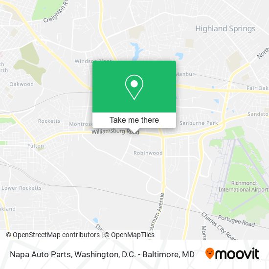 Napa Auto Parts map