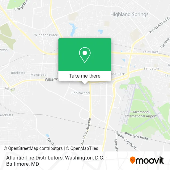 Atlantic Tire Distributors map