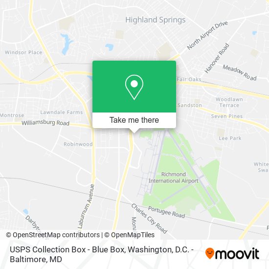 USPS Collection Box - Blue Box map