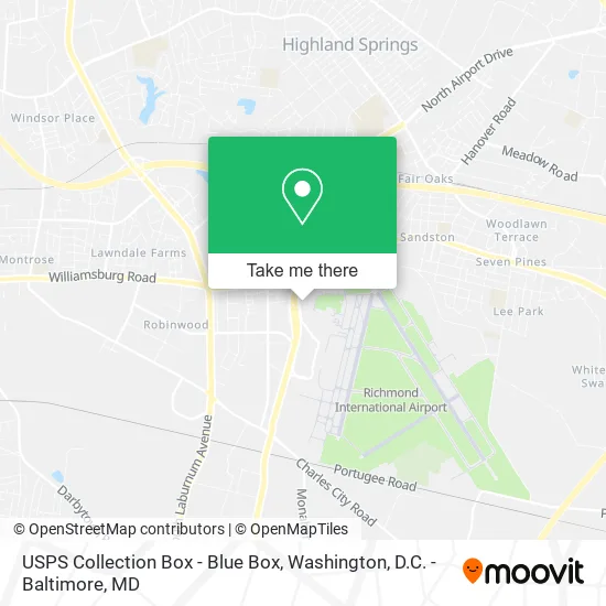 Mapa de USPS Collection Box - Blue Box