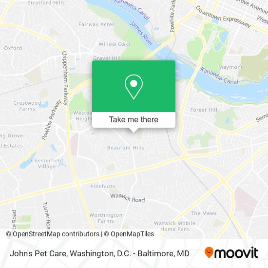 John's Pet Care map