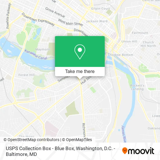 USPS Collection Box - Blue Box map